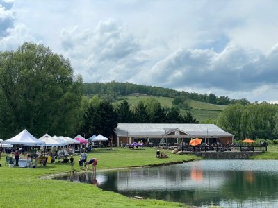 Henway Hard Cider's May Day Market on the lawn by the pond